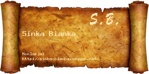 Sinka Bianka névjegykártya