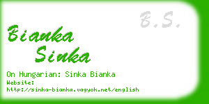 bianka sinka business card